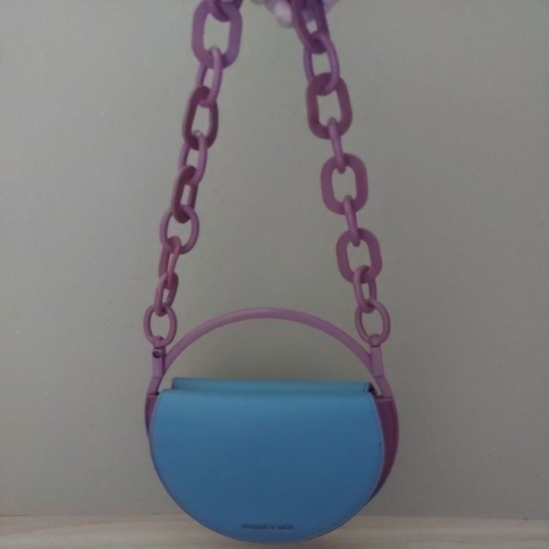 [PRELOVED] tas charles and keith charles keith ori ada tag vintage earth tone rantai tas top handle 