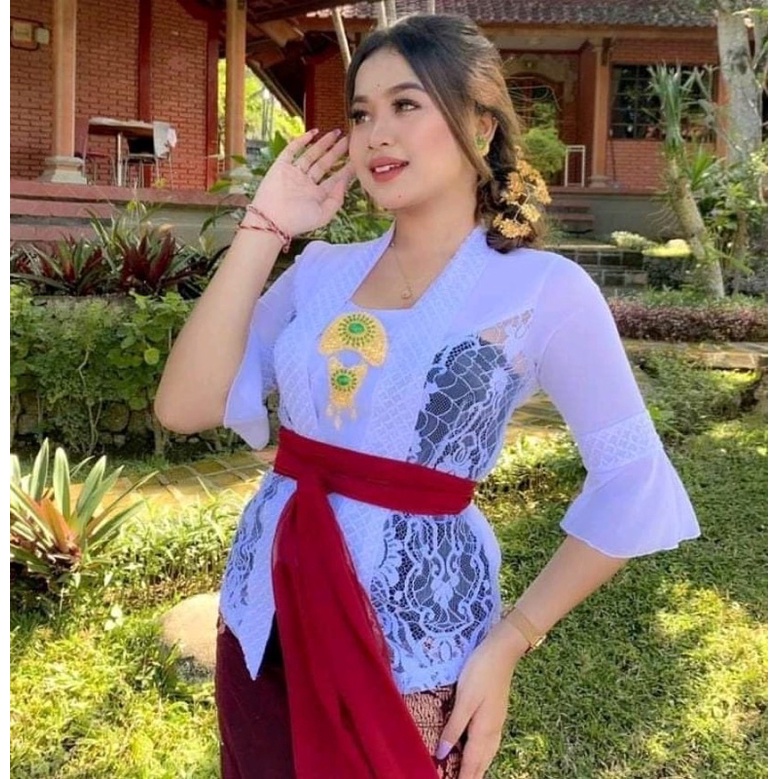 Kebaya bali babydol cleopatra mix semiperancis lengan terompet