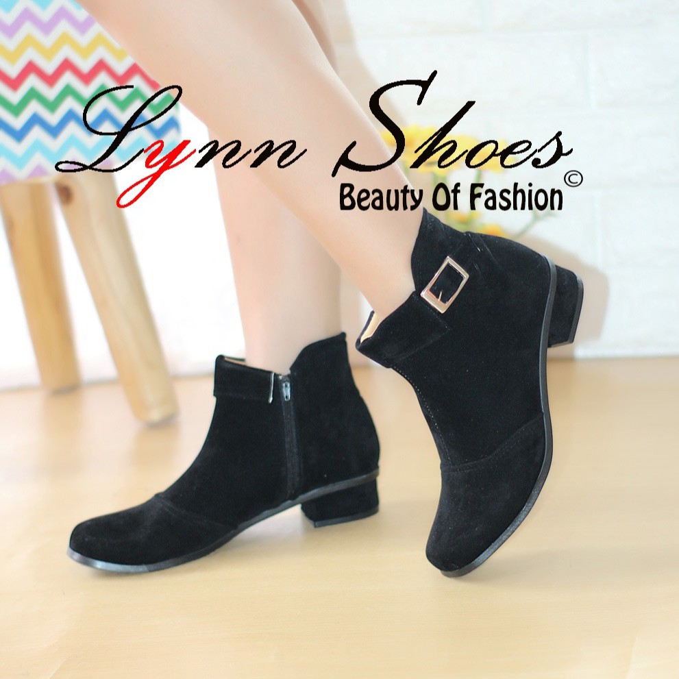 Lynn Boots Wanita BO3C - Coklat / Hitam