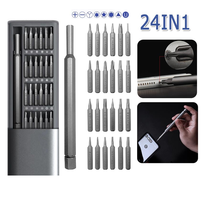 Obeng Taffware Obeng Set Premium Magnetic Bits 24 in 1 - W24 Berisi obeng