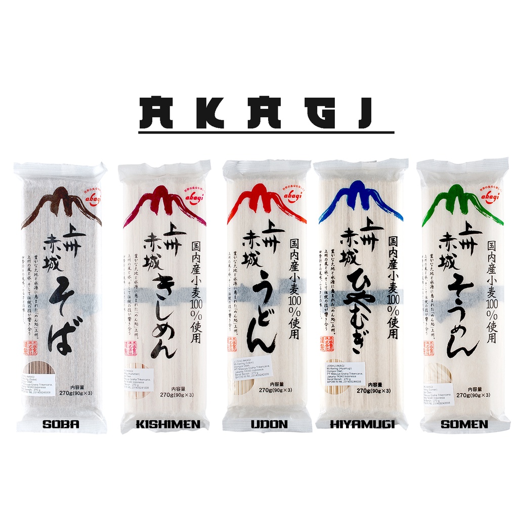 

Akagi Udon Soba Somen Kishimen Hyamugi 270G (Dried Noodles)