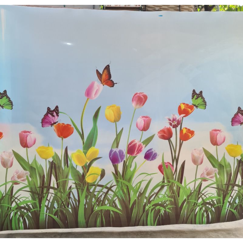 Fiber Pagar Motif Tulip Kupu Kupu, Fiber Plat, Penutup Pagar
