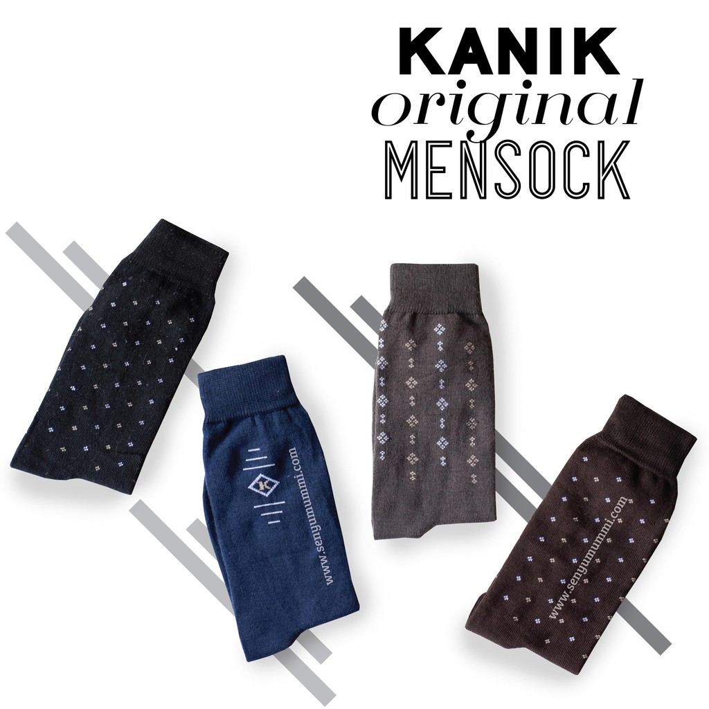 Kazarasock - Kaos Kaki Pria Panjang Hitam - Kanik Mensock Motif