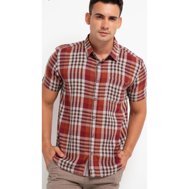 Watchout Casual Kemeja Motif Kotak Pria Original 100%