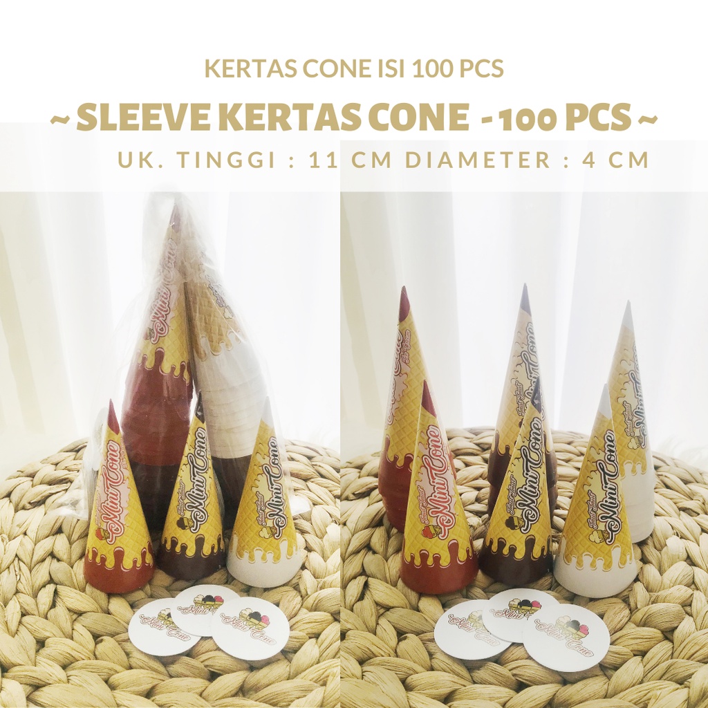 Jual Kertas Es Krim Kemasan Es Krim Mini Kerucut Agen Kemasan Mini Cone Contong Es Sleeve 100 5809