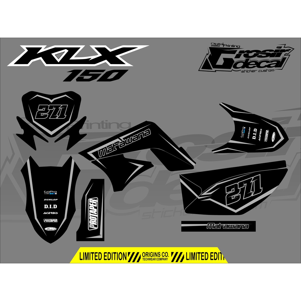 DECAL KLX 150 LAMA / KLX 150S FULL BODY BEBAS REQUES