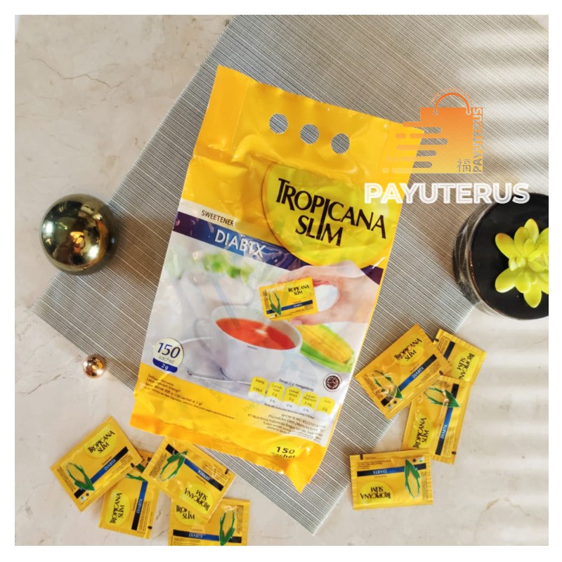 

GULA TROPICANA SLIM DIABTX 150 sachet SWEETENER GULA DIET DIABETES DIABETIC PEMANIS GROSIR 100 150