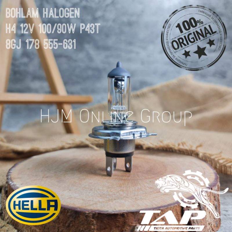 BOHLAM LAMPU HALOGEN HELLA H4 P43T 12V 100/90W ORIGINAL