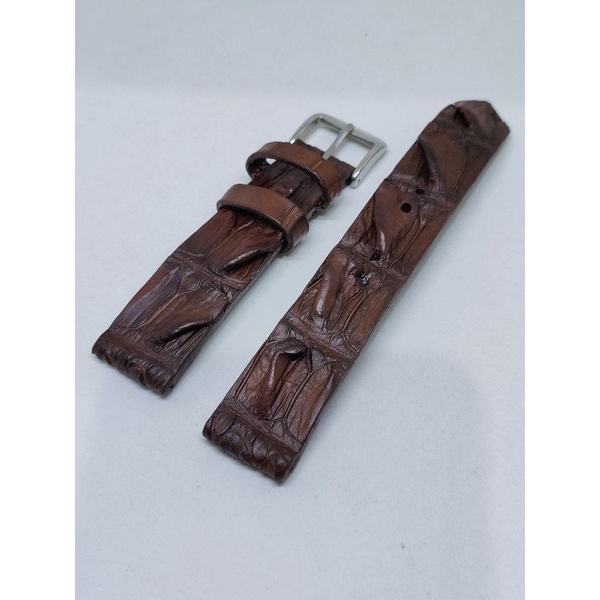 Strap crocoleather 20mm handmade strap kulit asli jam tangan leatherstrap vintage arloji classic sei