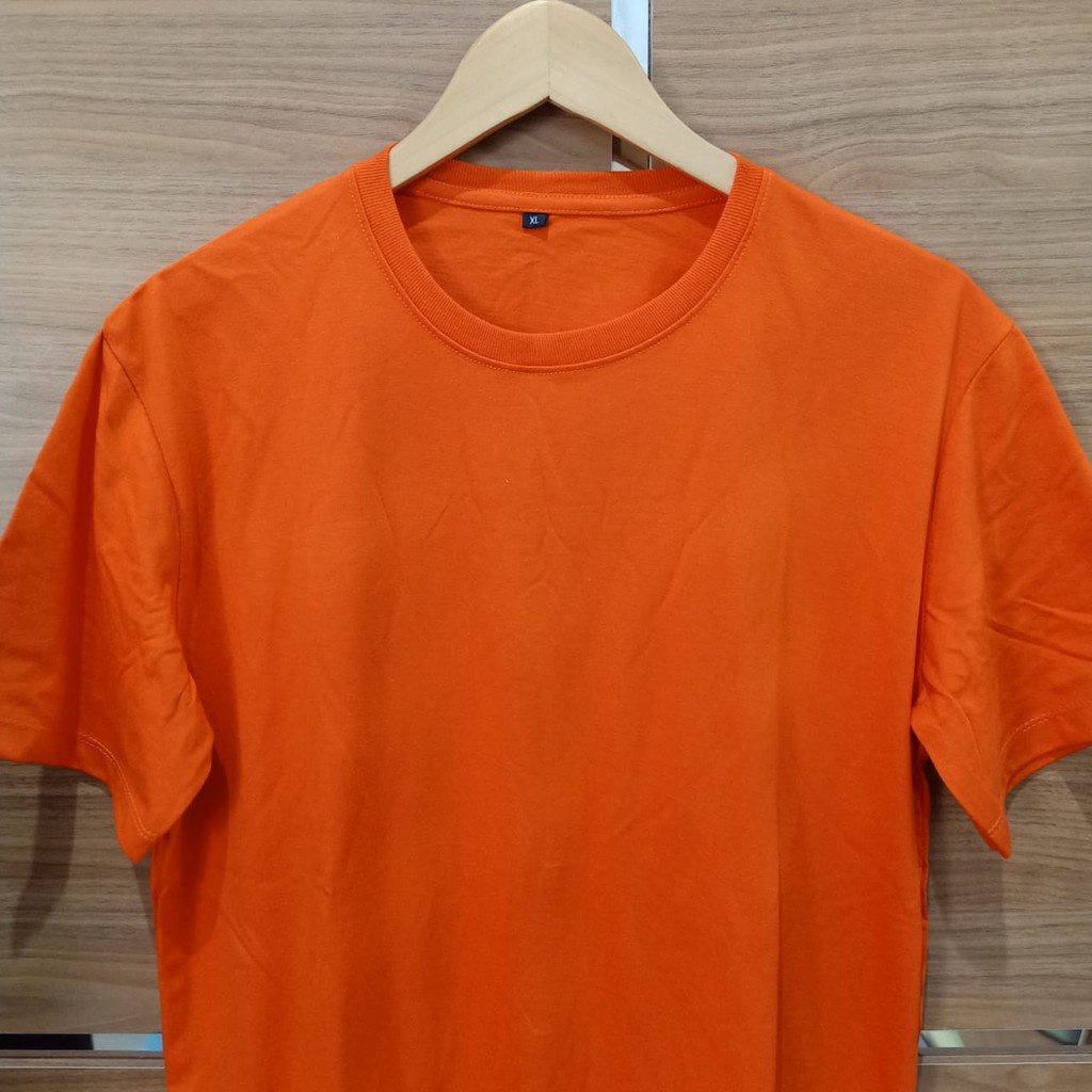 KAOS POLOS LENGAN PENDEK / COTTON COMBED 24S / KAOS UNISEX-ORANGE