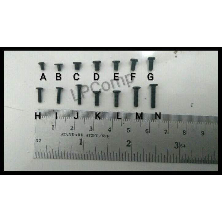 TERBARU Baut Screw Laptop netbook notebook hitam PRODUK TERBATAS