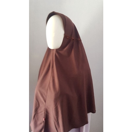 JILBAB KAOS ROBBANI KW COKLAT TUA/JILBAB ANAK SEKOLAH COKLAT/JILBAB INSTAN COKLAT TUA/JILBAB KAOS PR