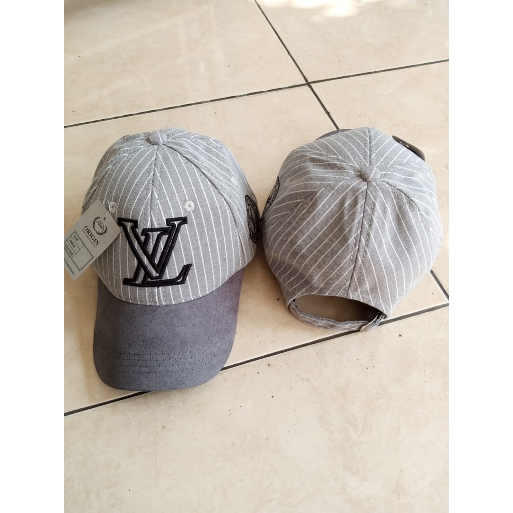 NEW PROMO TOPI DISTRO BORDIR LV KUALITAS PREMIUM UNISEX MOTIF GARIS-GARIS SPESIAL MURAH (COD)