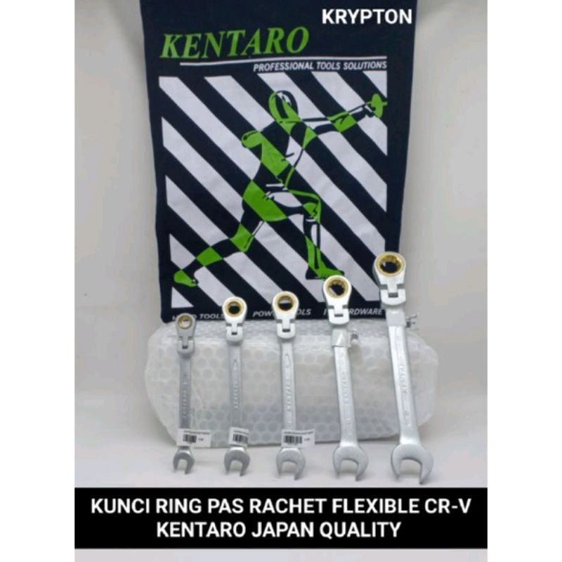 KUNCI RING PAS 14MM RACHET FLEXIBLE CR-V HEAVY DUTY KENTARO JAPAN