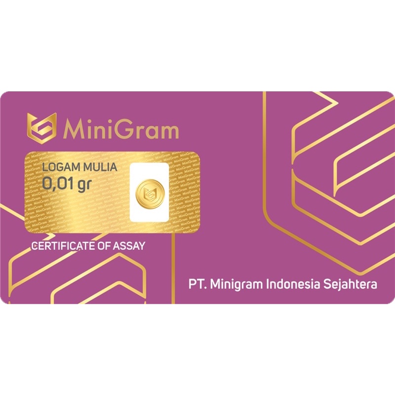 Minigram 0,01 Gram Emas Batangan Bersertifikat 24 Murni Karat