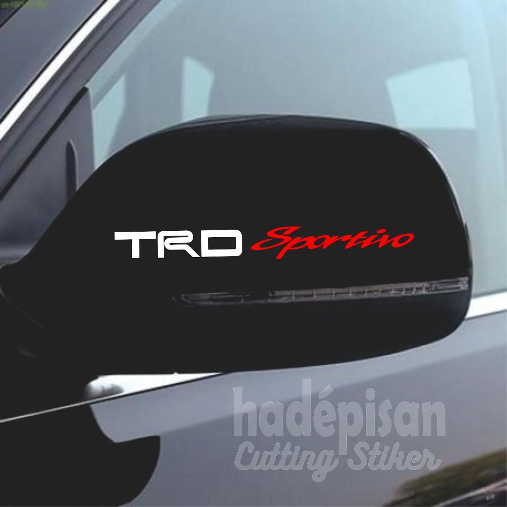 Stiker Mobil Spion TRD Sport Racing Warna Putih Cutting Sticker