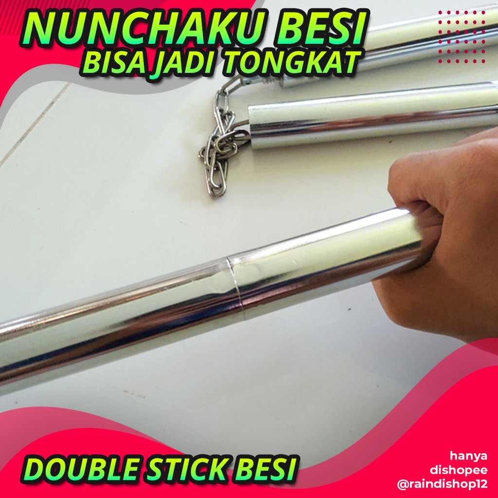 WA1701 TONGKAT DOUBLE STICK BESI NUNCHAKU RUYUNG BESI BISA JADI BY RAINDI SHOP