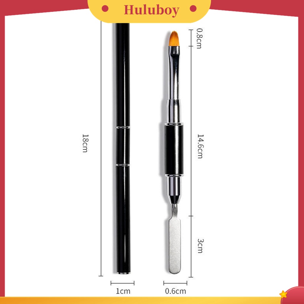 Huluboy Huluboy♡ 2 in 1 Pen Brush Nail Art Universal Bahan Stainless Steel Mudah Digunakan