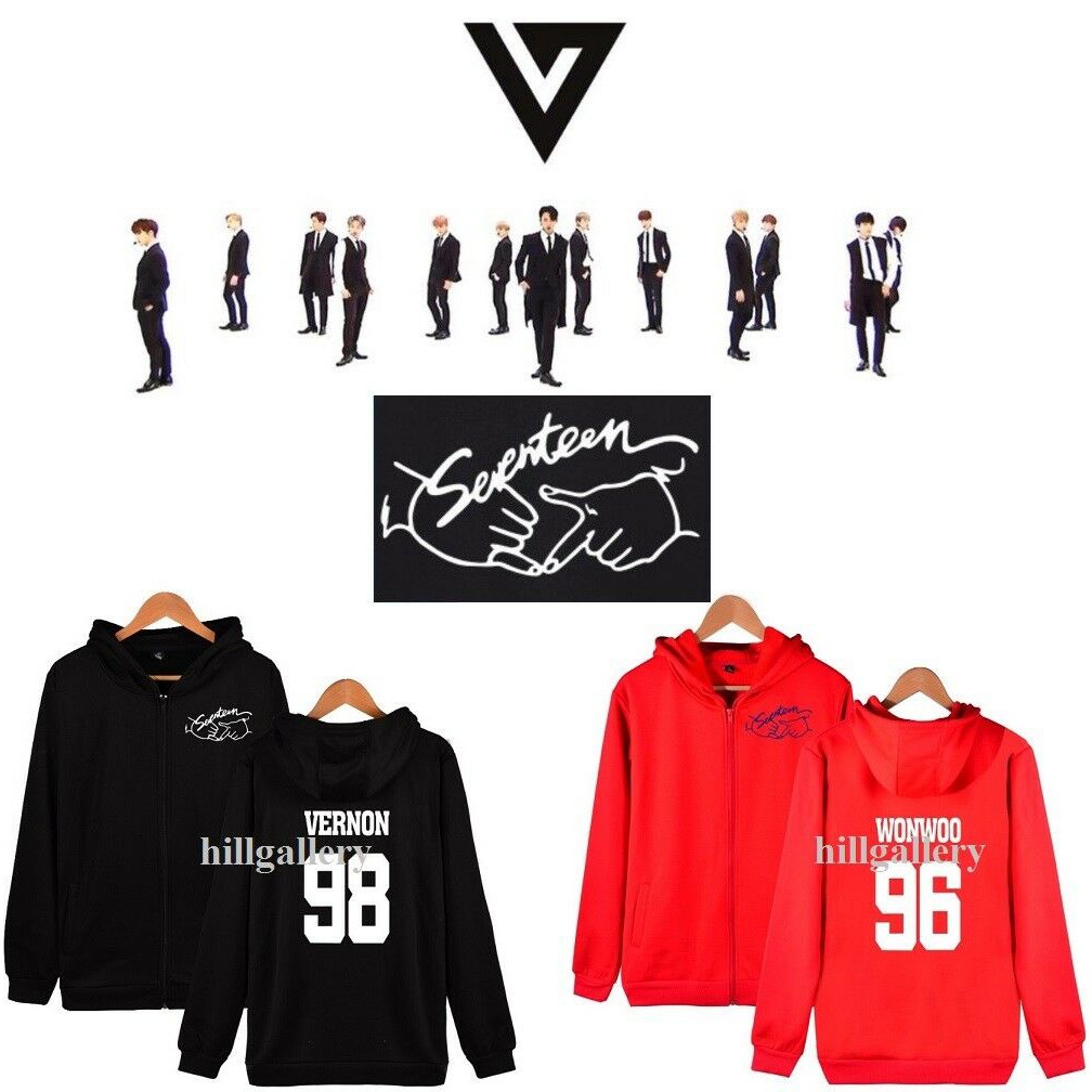 jaket seventeen hoodie seventeen member seventeen hand kpop