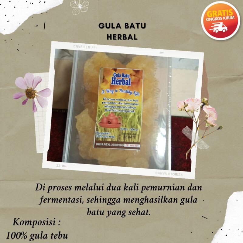 

Gula Batu Asli Kristal Kuning Herbal 500 gram
