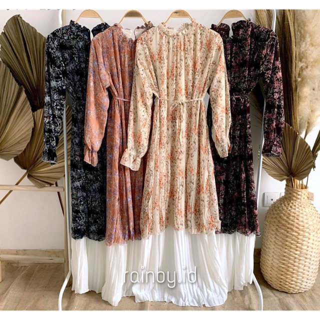 Gamis import bangkok, dress import, baju import bangkok, plisket dress