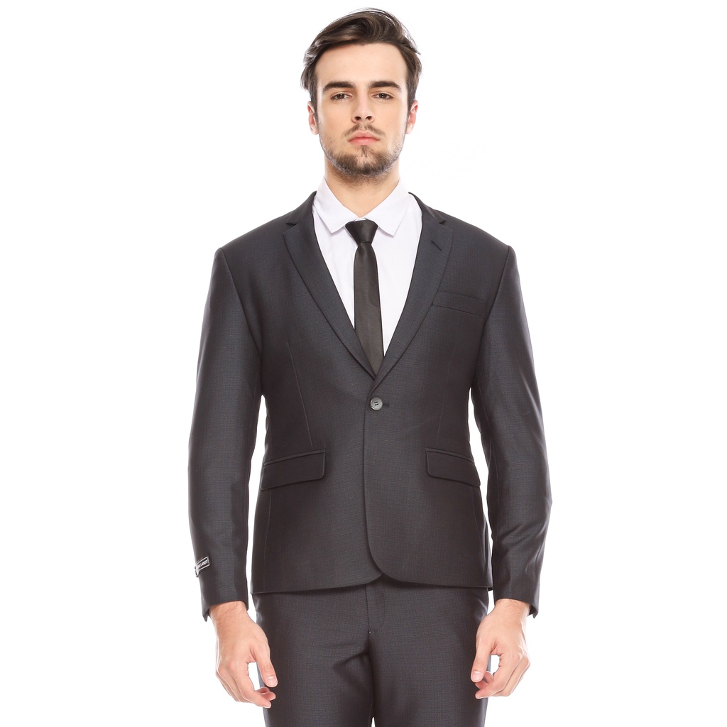 Andre Laurent Jas Formal Pria SlimFIT Kancing1 Navy 936ROME MOTIF|Jas Formal Pria JUNGKIS