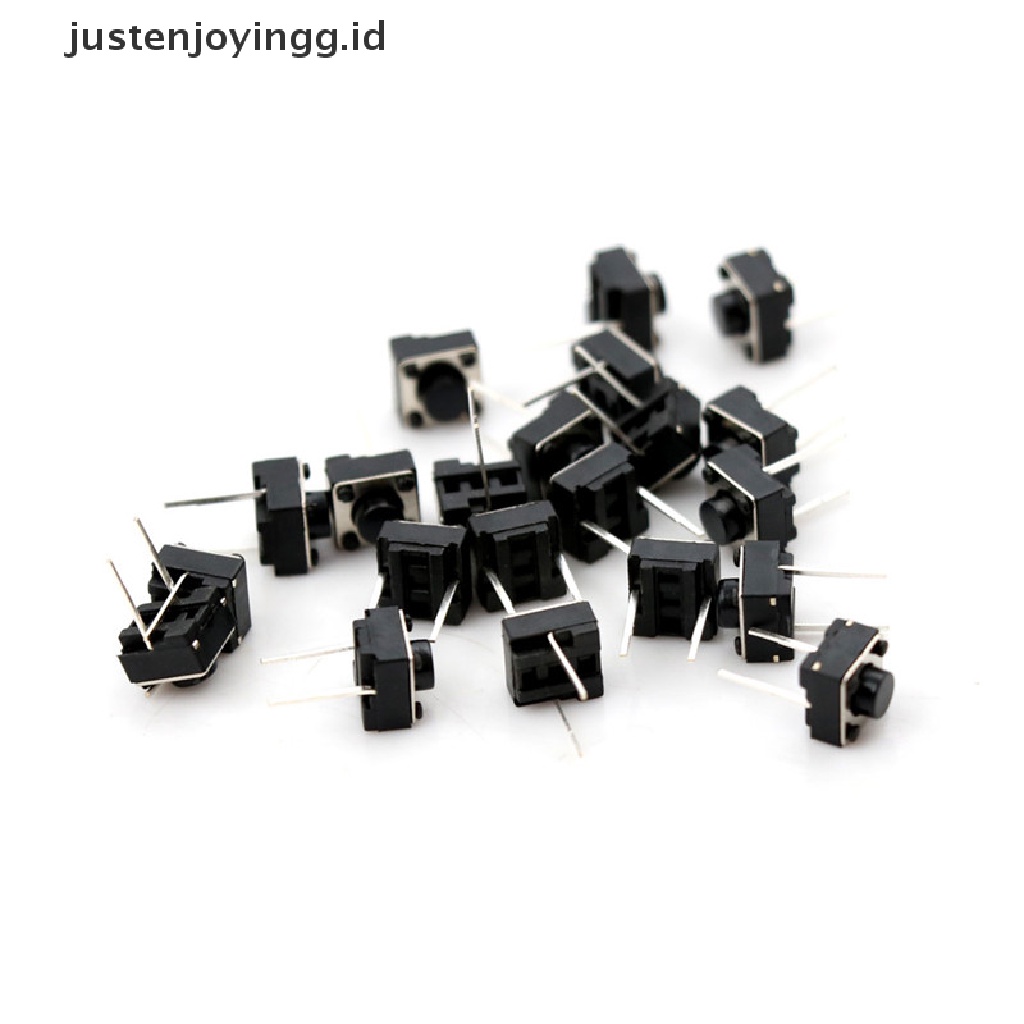 20pcs Tombol Tekan Momentary Tactile Tactile 2 Pin Switch DIP 6x6 x 5mm