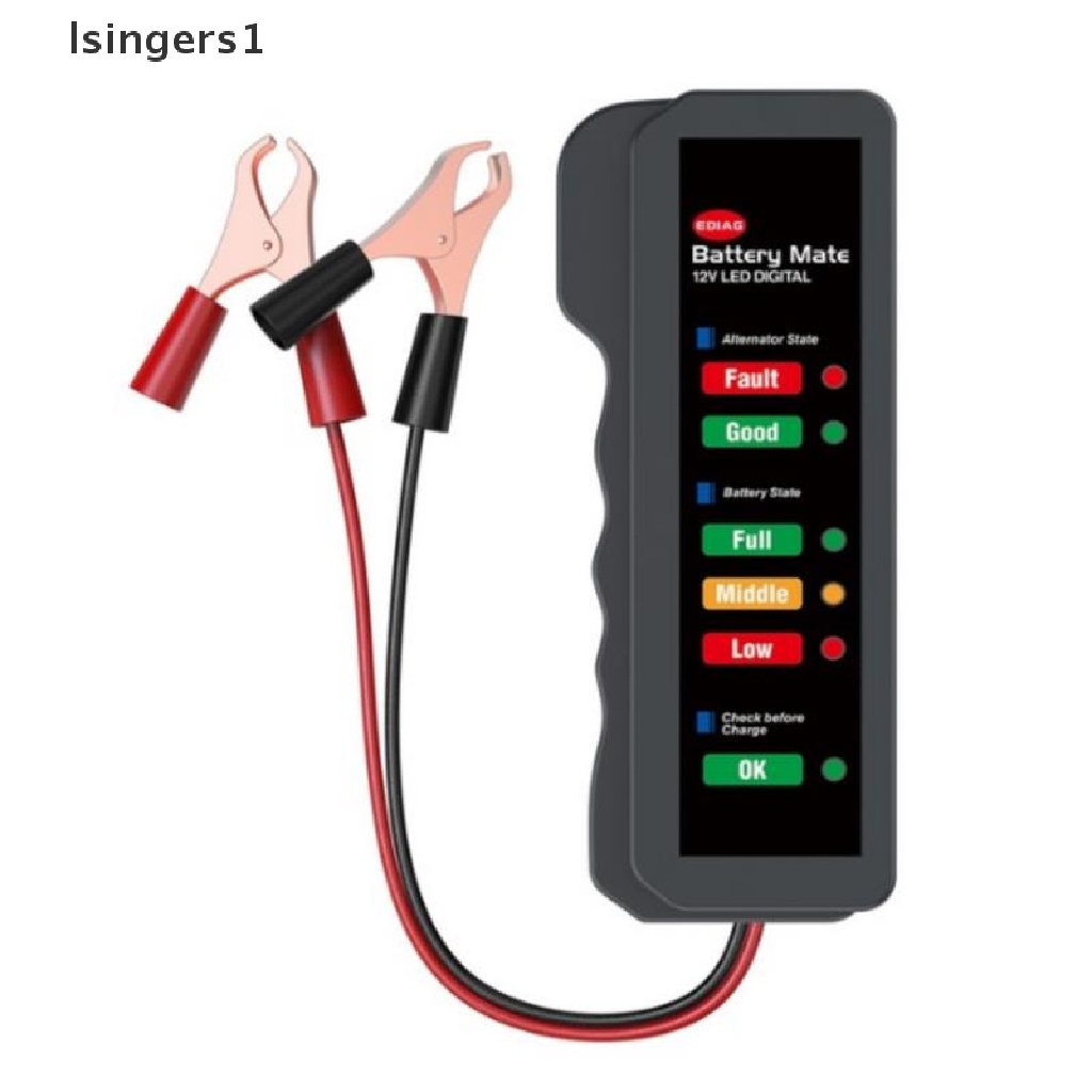 (lsingers1) Alat Tester Kerusakan Baterai Digital 12V Untuk Mobil / Motor