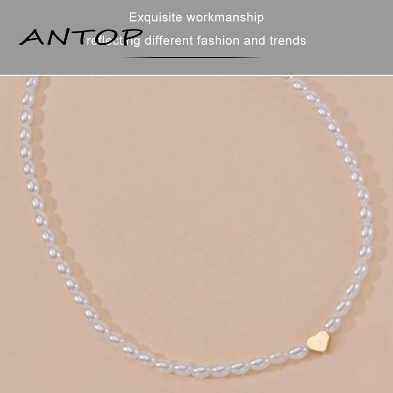 Fashion Korea Kalung Mutiara Cinta Panjang Asli Perhiasan Untuk Wanita Pearl Necklace ANTOP