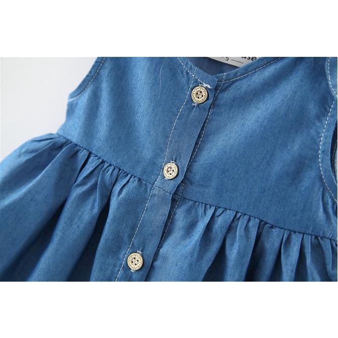 Cherry COD Naura Denim Dress Anak Perempuan Katun Motif Denim / Baju Anak Perempuan - D49