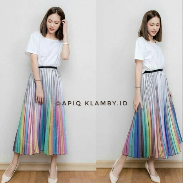 Rok cantik pelangi import/rokimport /rokimportbkk/ rokcantik /rokplisketimport / rokplisketbkk