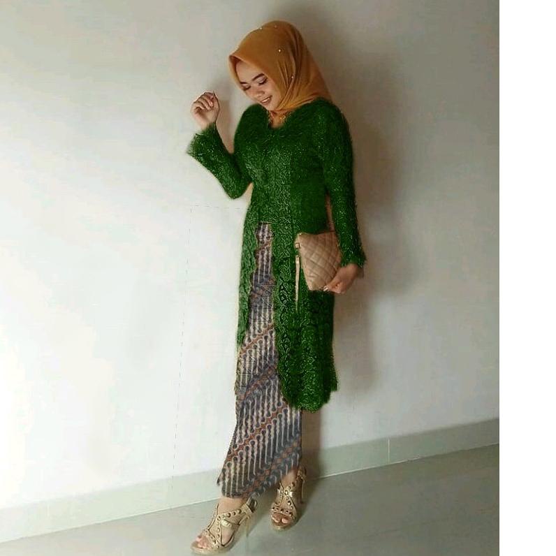 SET KEBAYA KUTU BARU SANJANI - KEBAYA GAMIS MUSLIM FASHION MODERN-stelan kebaya kebaya kutubaru bruk