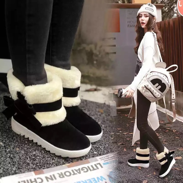 SEPATU BOOTS WANITA WINTER CASUAL IMPORT REAL PICT
