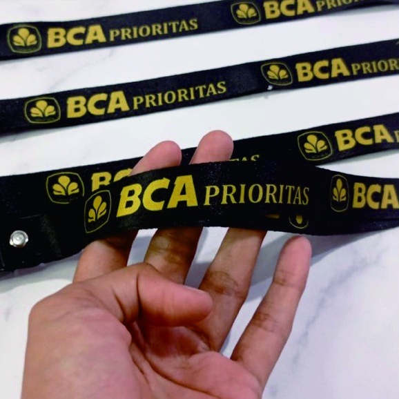 

Lanyard Bank BCA-PRIORITAS Hitam / Lanyard Custom Printing 2 Sisi