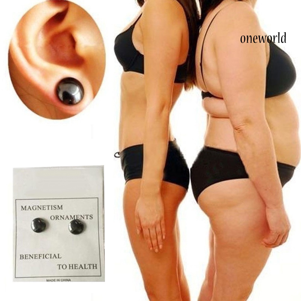 OW@ Beauty Slim Magnetic Ear Studs Acupuncture Points Massager Earrings Health Care