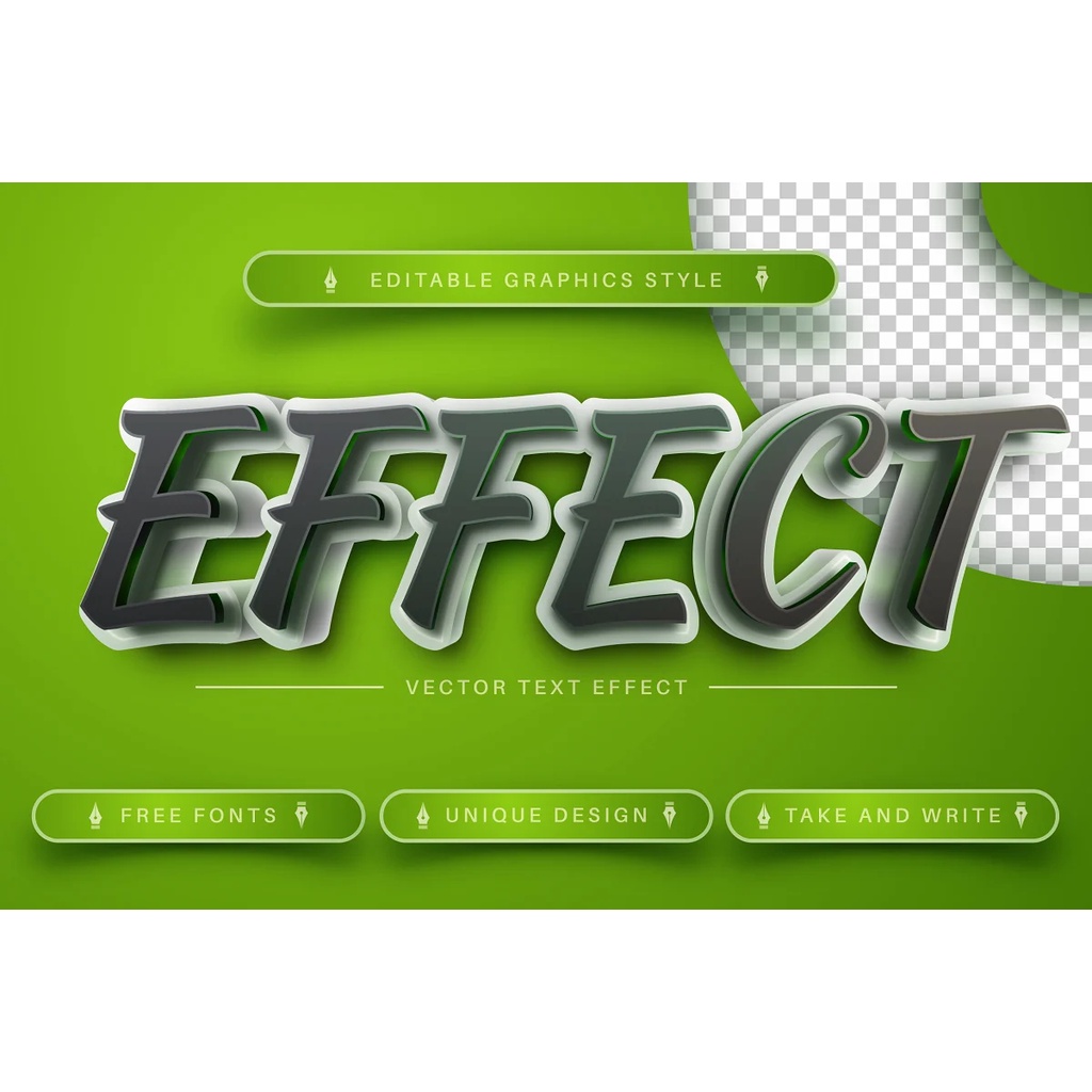 3d Green Editable Text Effect