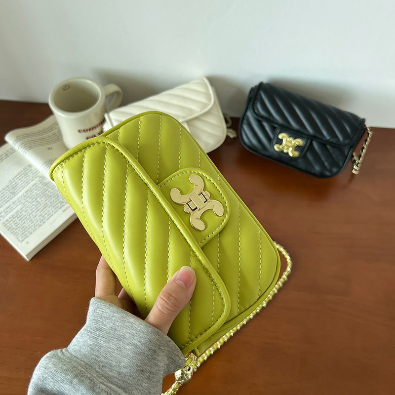 JS 8156 Tas Selempang Kulit Wanita Multifungsi Dompet Hp Cewek Mini Rantai Luxury