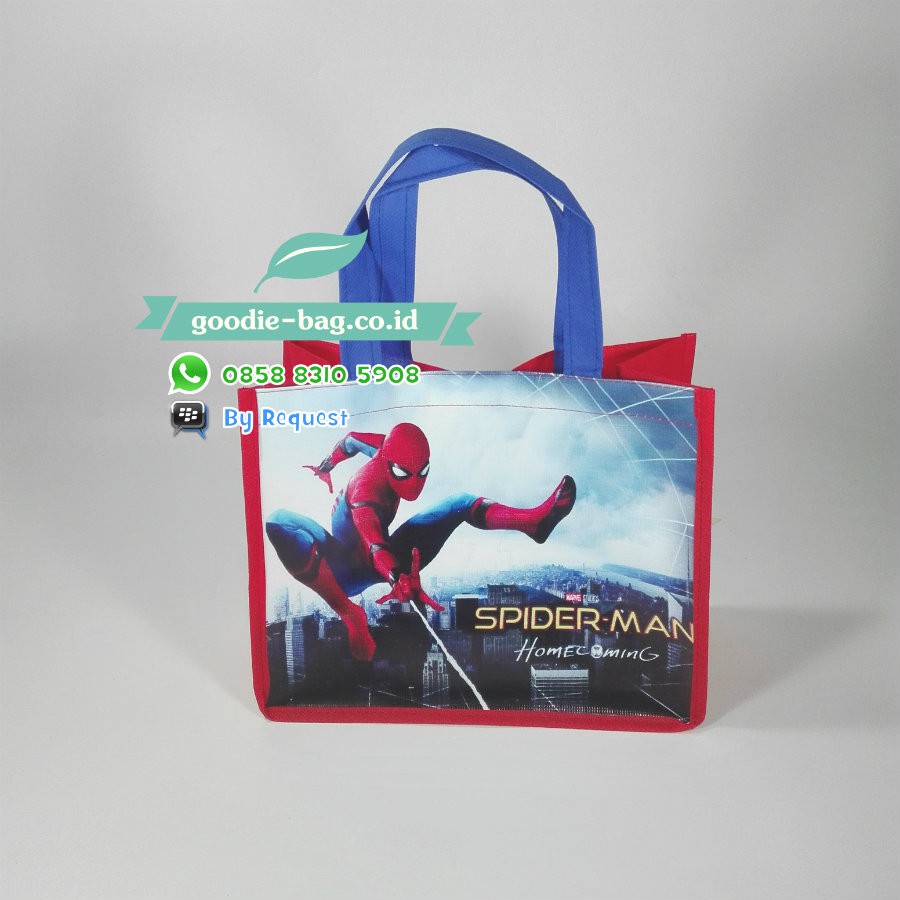 Tas Ulang Tahun Anak Spiderman Homecoming / Tas Souvenir Ultah Spider Man / Goodie Bag Spider Man