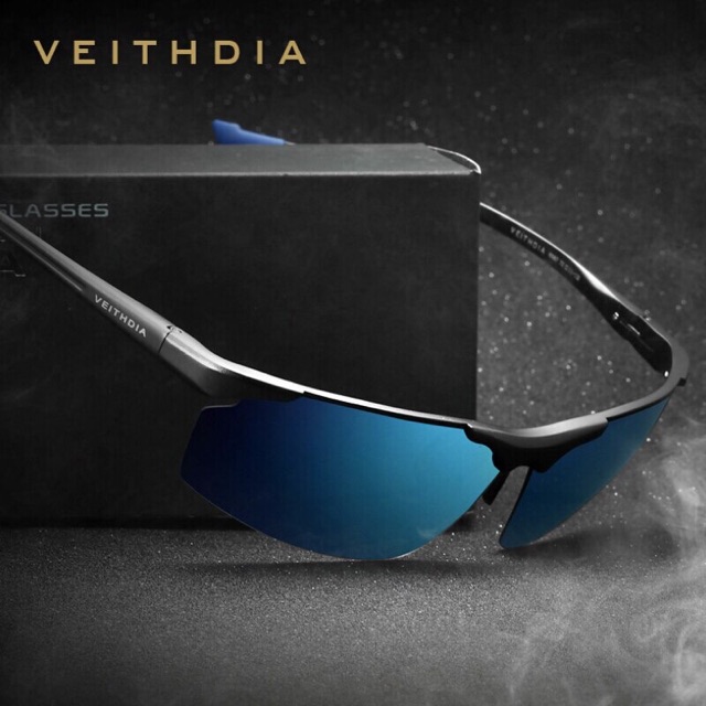 Kacamata Sunglass Veithdia Polarized Lensa Biru Original 100% / Veithdia Alumunium Magnesium
