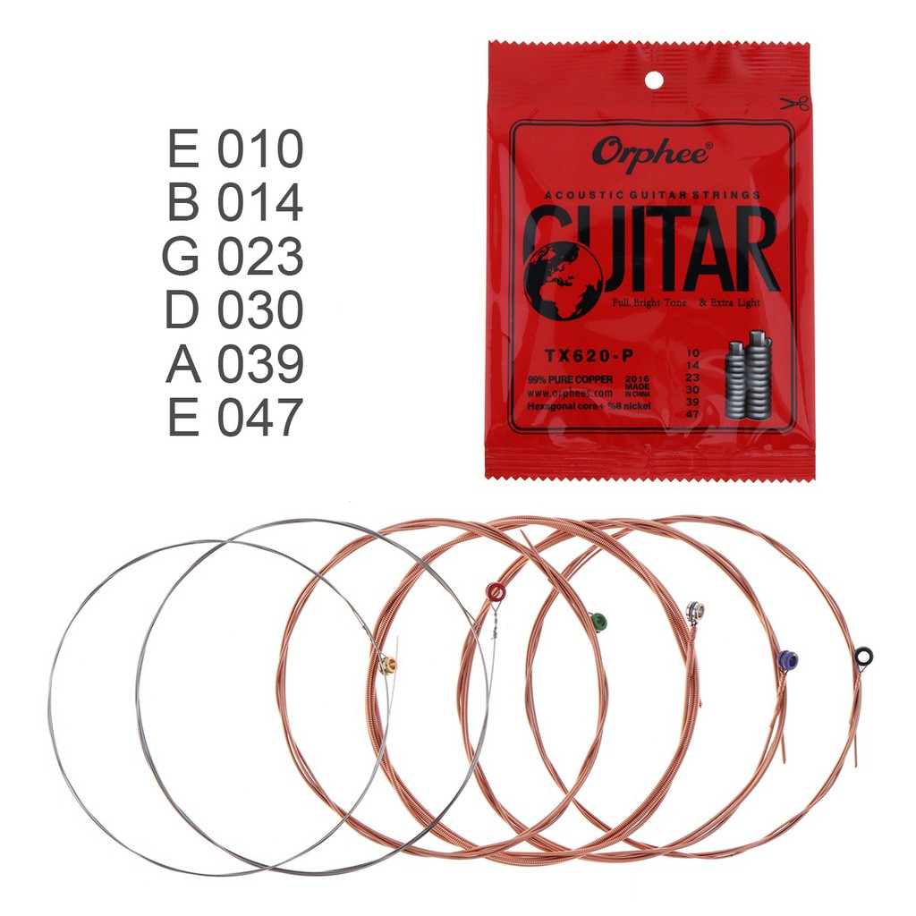 Set Senar Gitar Akustik Tone Terang &amp; Extra Ringan Bahan Tembaga