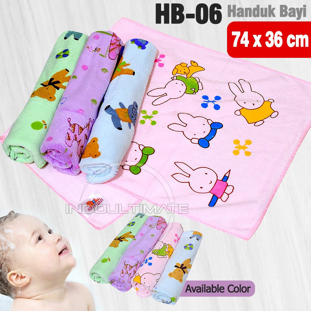 Handuk Bayi Mandi Anak 33cm x 74cm Halus Lembut Handuk Bayi MIcrofiber RANDOM MOTIF HB-06 HB-10 HB-200 HB-02