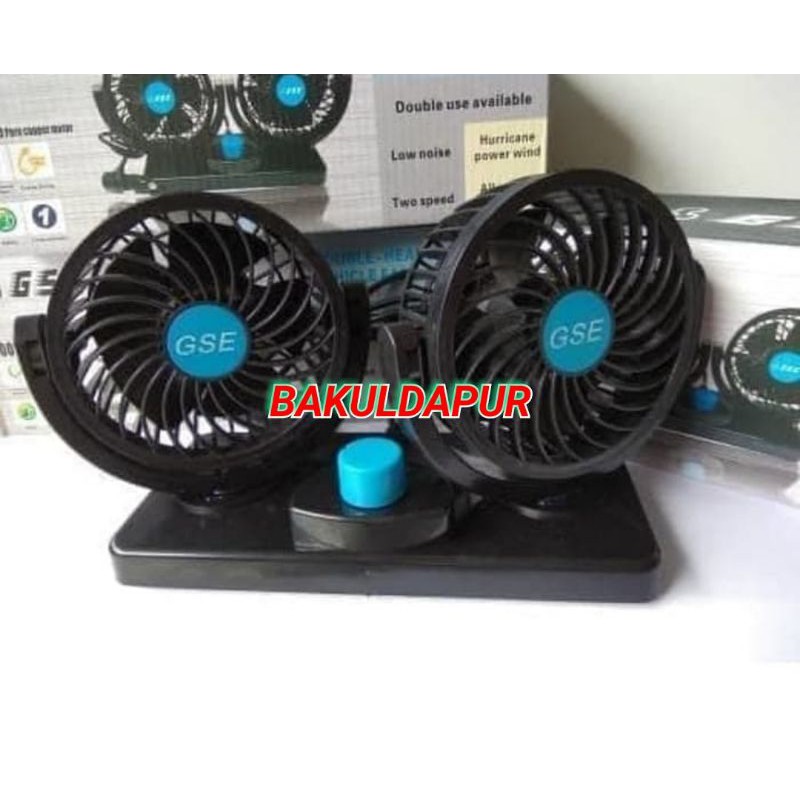 Kipas Angin Mobil Double Headed GSE DC 12 Volt - GSE T303