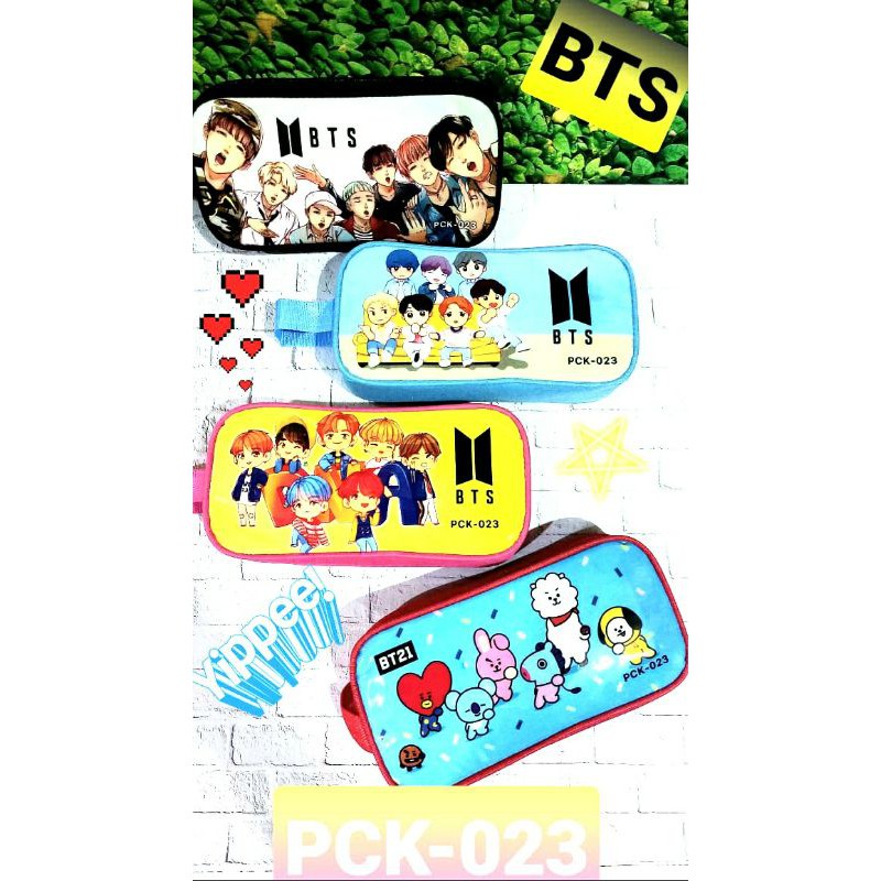 

Tempat Pensil / Kotak Pensil BTS Resleting Bahan Canvas Tebal