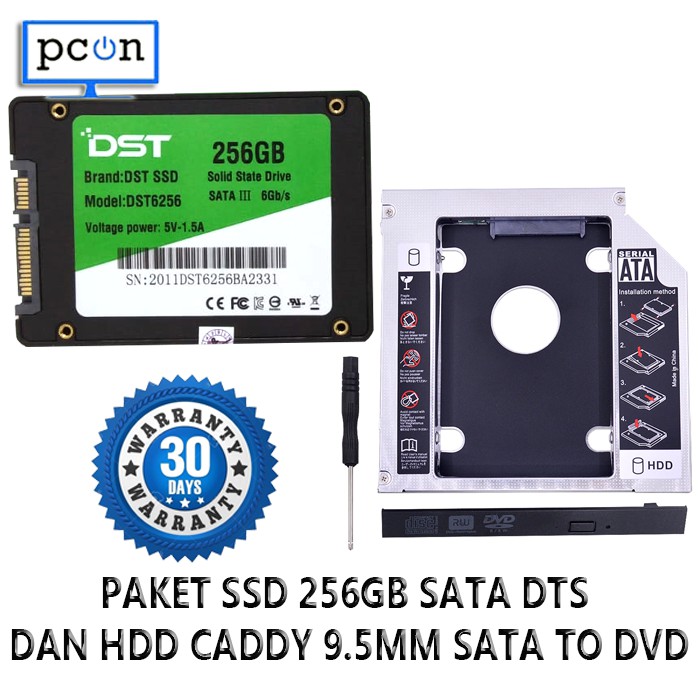 SSD 256GB SATA DST DAN HDD CADDY SATA TO DVD TO HDD