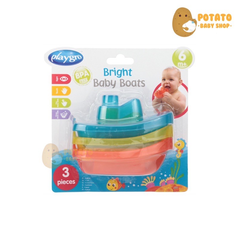 Playgro Bright Baby Boats / mainan mandi anak