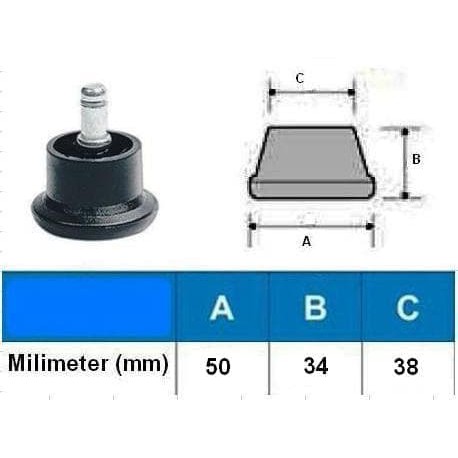 552Spare Part Kursi Kantor : Glider / Castor Roda Sta