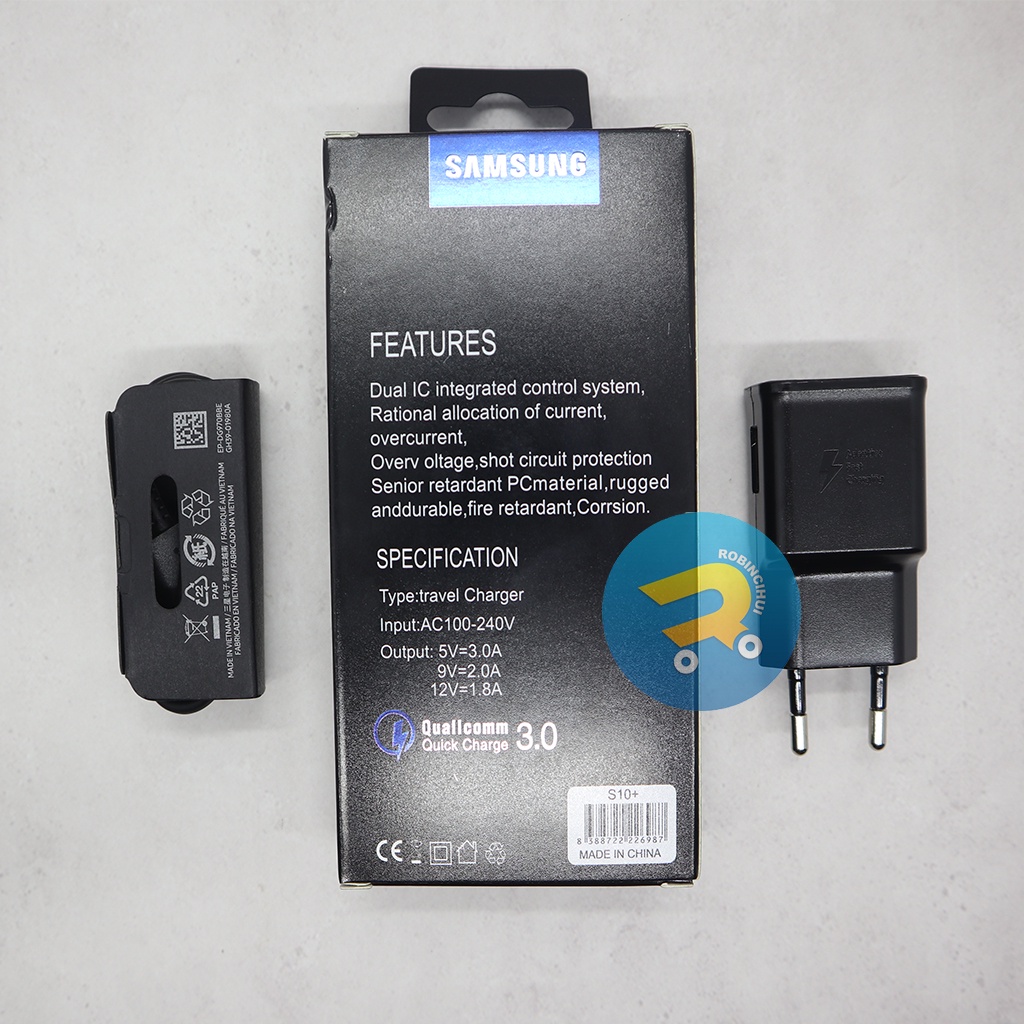 CHARGER SAMSUNG TYPE C ORIGINAL100% Fast Charging 22.5 watt / Charger Samsung  A7 - Charger Samsung A20 - Charger Samsung A30 - Charger Samsung  A50 - Charger Samsung A60 - Charger Samsung M20 - Charger Samsung M30 - Charger Samsung S8 S9 S10