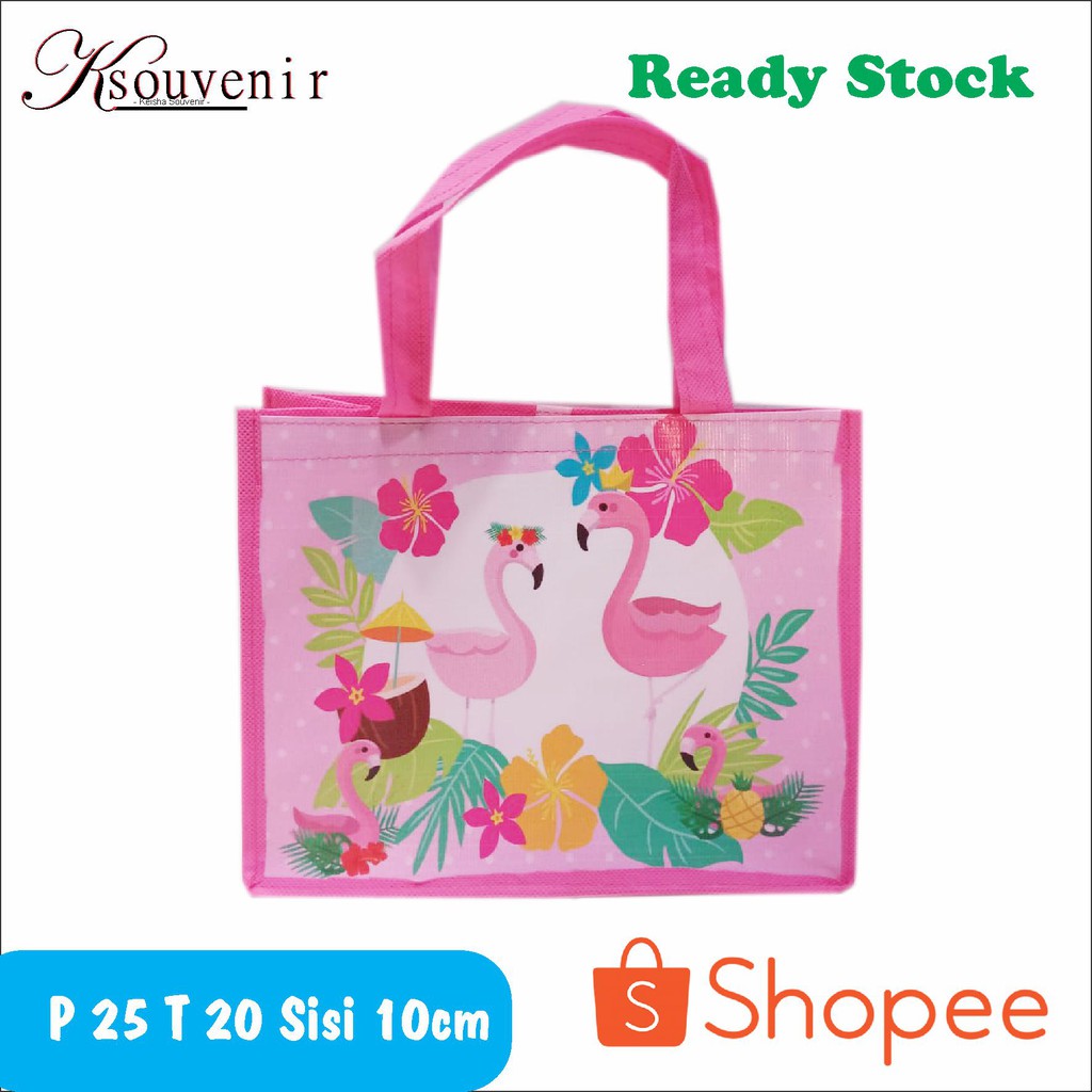 

tas souvenir ultah tas ulang tahun murah goodie bag flamingo