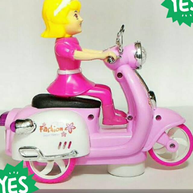 Mainan anak motor vespa atau benign girl motorcycle/scoter cewek