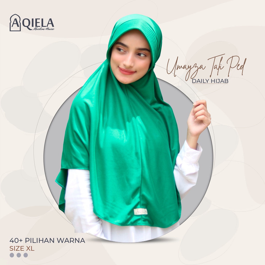 AQIELA Jilbab Tali Pet Umayza ꟾ SIZE XL PART 1 ꟾ Jilbab Instan Kaos Tali Pet Antem Jahit Tepi Rapi J